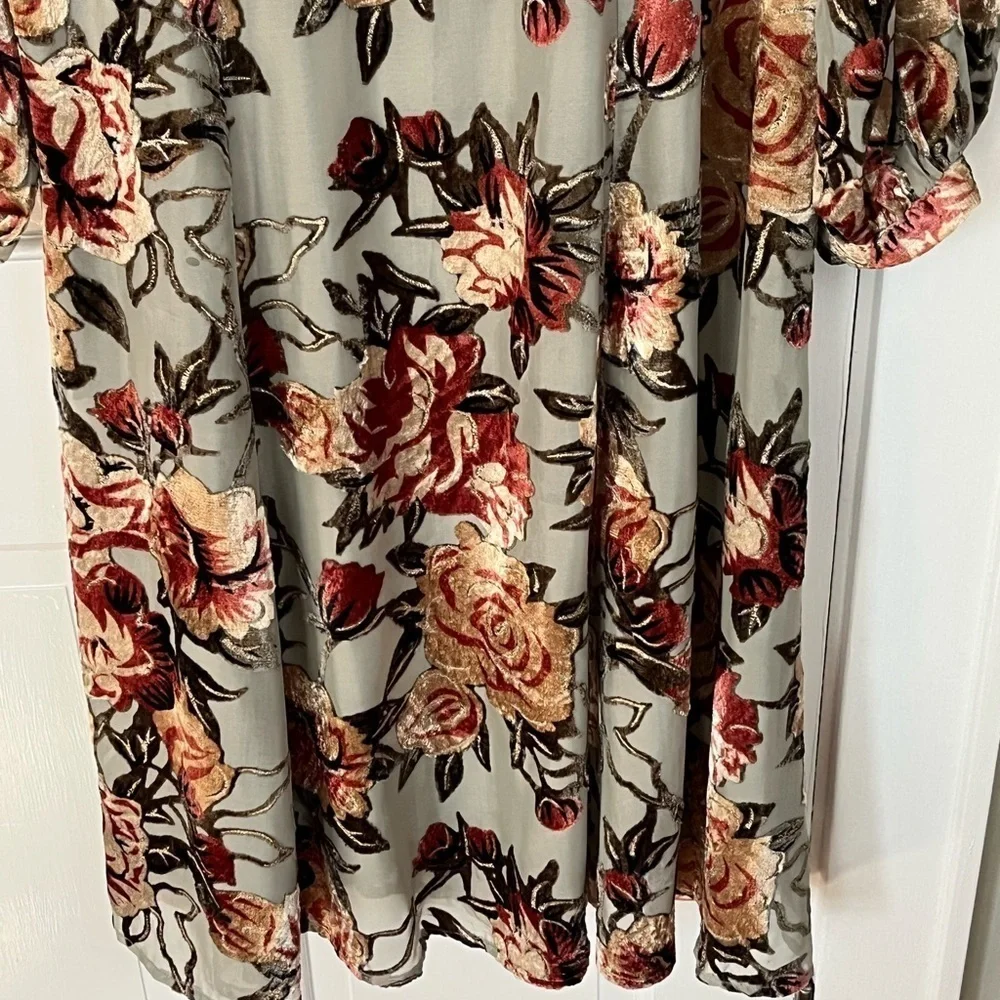 NWOT SOFT SURROUNDINGS Uma Floral Burnout Midi Dress PL Cottagecore Boho - Picture 5 of 15